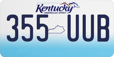 KY license plate 355UUB