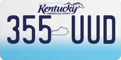 KY license plate 355UUD