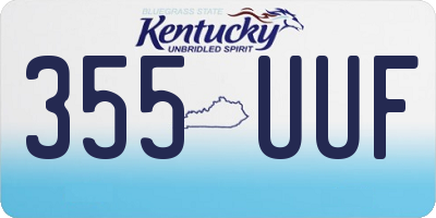 KY license plate 355UUF