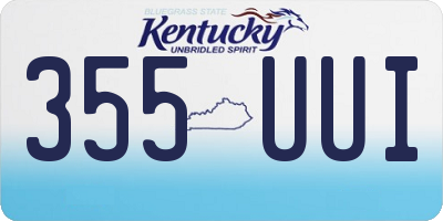 KY license plate 355UUI