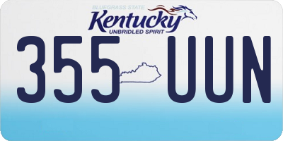 KY license plate 355UUN