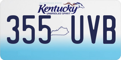 KY license plate 355UVB