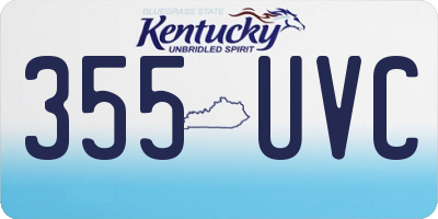KY license plate 355UVC