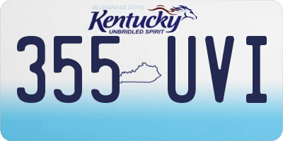 KY license plate 355UVI
