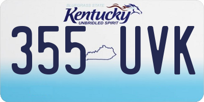 KY license plate 355UVK