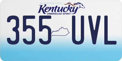 KY license plate 355UVL