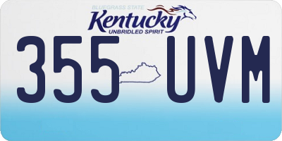 KY license plate 355UVM
