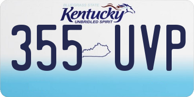 KY license plate 355UVP