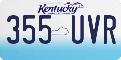 KY license plate 355UVR