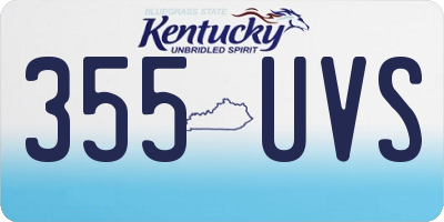 KY license plate 355UVS
