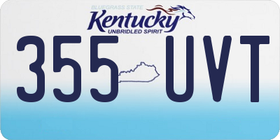KY license plate 355UVT