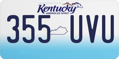 KY license plate 355UVU