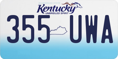 KY license plate 355UWA