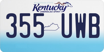 KY license plate 355UWB