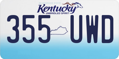 KY license plate 355UWD