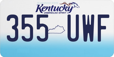 KY license plate 355UWF