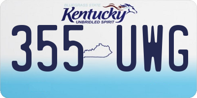 KY license plate 355UWG