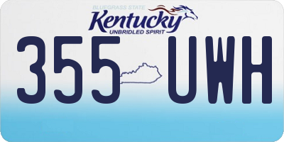 KY license plate 355UWH
