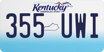 KY license plate 355UWI