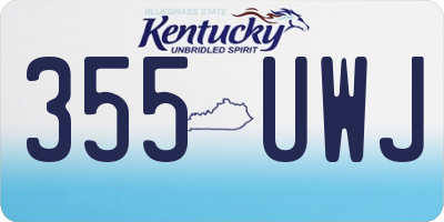 KY license plate 355UWJ