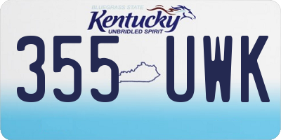 KY license plate 355UWK