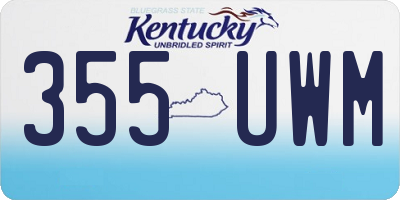 KY license plate 355UWM
