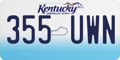 KY license plate 355UWN