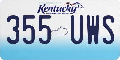 KY license plate 355UWS