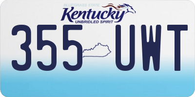 KY license plate 355UWT