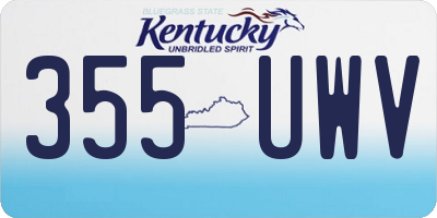 KY license plate 355UWV