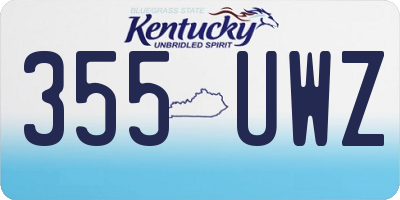 KY license plate 355UWZ