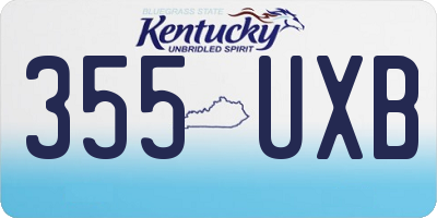 KY license plate 355UXB