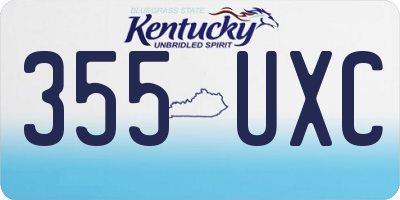 KY license plate 355UXC