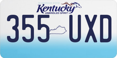 KY license plate 355UXD