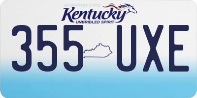KY license plate 355UXE