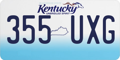 KY license plate 355UXG