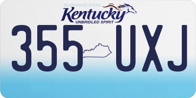 KY license plate 355UXJ