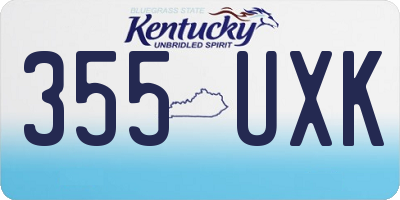 KY license plate 355UXK