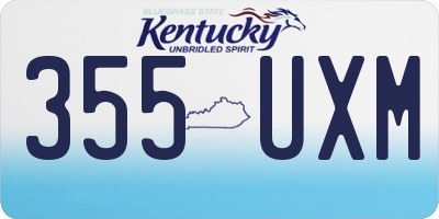 KY license plate 355UXM