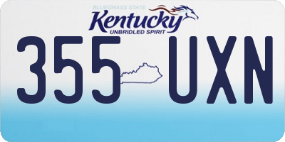 KY license plate 355UXN