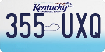 KY license plate 355UXQ