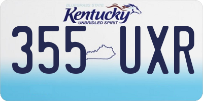 KY license plate 355UXR