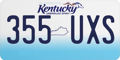 KY license plate 355UXS