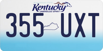 KY license plate 355UXT