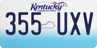KY license plate 355UXV