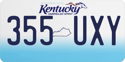 KY license plate 355UXY
