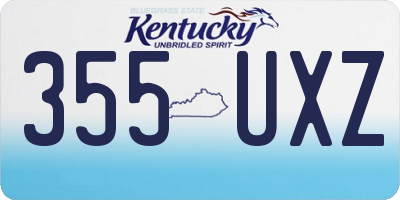 KY license plate 355UXZ