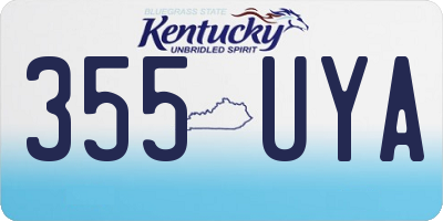 KY license plate 355UYA