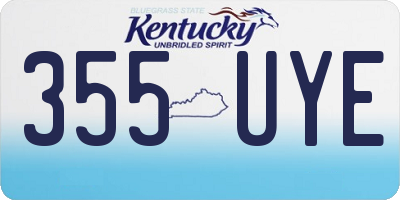 KY license plate 355UYE