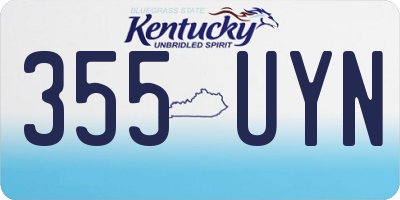 KY license plate 355UYN